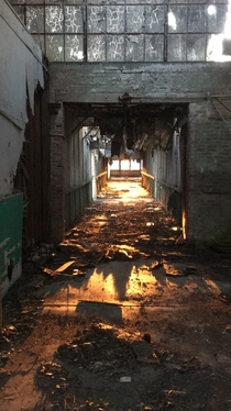 Crazy shot I got while exploring an abandoned coat hanger factory in my hometown