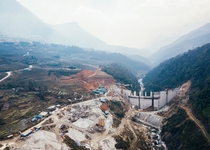 Dam being built near Sapa Vietnam 