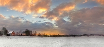 Danish Winter Landscape Sunrise 