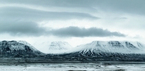 Dark clouds forming over mountains Iceland 