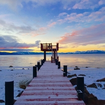 Dawn from dock in North Lake Tahoe 
