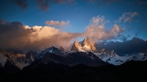 Dawn illuminates Monte Fitz Roy Patagonia 
