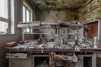 Decayed laboratory of a chemical plant 