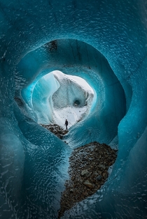 Deep Chill An incredible ice cave on the Torre Glacier in Los Glaciers National Park Argentina  Photo by Andrew Waddington