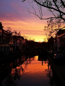 Delft Netherlands sunset  days ago