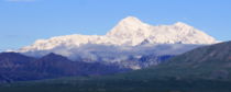 Denali briefly known as Mt McKinley Only  of visitors ever get to see it because it gathers clouds around itself Lucky us 