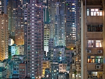 Depicting Hong Kong Night  by the late Michael Wolf