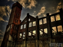 Derelict factory which use to produce bicycles in  destroyed by arson and bad storms 
