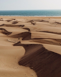 Desert in southern Pakistan meeting the Indian Ocean 