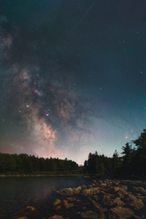 Details in the Darkness The Milky Way rises after a stunning sunset in Acadia National Park ME 