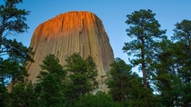 Devils Tower rock formation Wyoming 