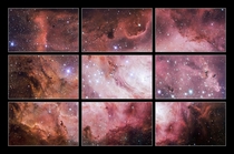 Different sections of the Lagoon Nebula as observed by the VLT Survey Telescope 