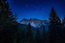 Dolomites Italy at night  x