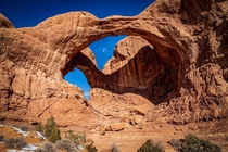 Double Arches Moon-Rise Arches National Park   x