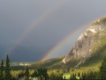 Double Rainbow in Banff Alberta 