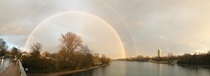 Double rainbow over Hyde Park London Feb  