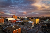 Downtown Columbia Missouri at Sunset 