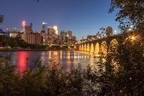 Downtown Minneapolis and the Stone Arch Bridge 