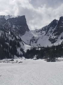Dream Lake in Rocky mountain national park April  
