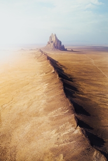 Drone shot of Shiprock In New Mexico 