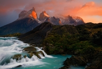 Early morning light on the Horns of Torres del Paine National Park in Chile  by Ian Plant