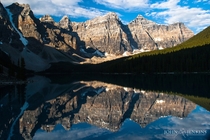 Early morning reflection at Moraine Lake Banff National Park Canada - 
