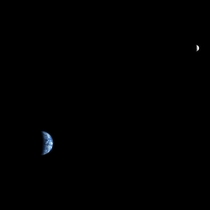Earth and the moon as seen from Mars taken on October   by the HiRISE camera on NASAs Mars Reconnaissance Orbiter 