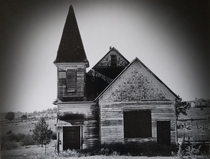 Empty church on an Oregon Indian reservation- excuse the poor resolution its a scan of a print of a bampw film photo 