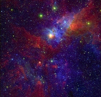 Eta Carinae and part of the Carina Nebula composite image IR and X-ray 
