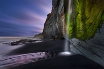 Etched in Colour Whitecliff Waterfall at low tide New Zealand  Photo by Dylan Toh amp Marianne Lim