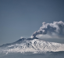 Etna volcano erupting Taormina Sicily Italy 