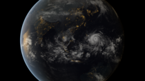 EUMETSAT Image of Typhoon Haiyan striking the Philippines 