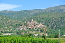 Eus on the Pyreneean foothills is one of the Most Beautiful Village of France Les Plus Beaux Villages de France Catalan Pyrenees region 