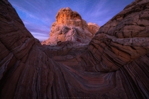 Evening glow on incredible sandstone formations in the Vermilion Cliffs Wilderness AZ 