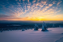 Evening in the Lapland of Finland 