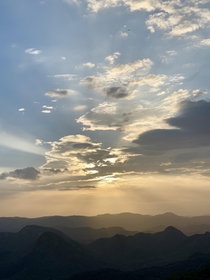 Evening sun over the hills Taken at Sajjangarh Udaipur India 