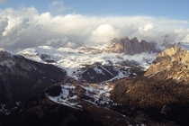 Fading winter as seen from the peaks of Ciampinoi Northern Italy  eespeees