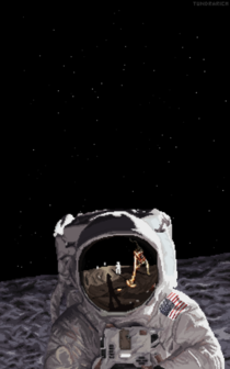 Fan-Art of the famous picture of Buzz Aldrin I hope this is an ok place to put it