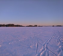 February afternoon on a frozen sea in The Espoo Archipelago Finland 