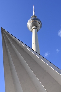 Fernsehturm in Berlin built in  and standing  meters tall It was meant to showcase communist power and act as a TV tower and observation deck