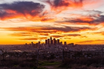 Fiery sunset in Los Angeles