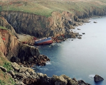 Final resting spot of the RMS Mulheim at Lands End United Kingdom 
