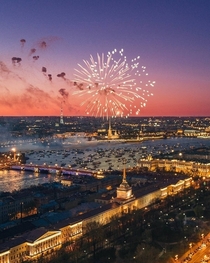 Fireworks in St Petersburg Russia