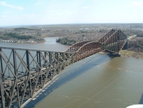 First biggest riveted steel truss Bridge The Pont de Quebec in Quebec city