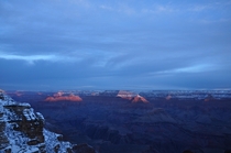 First rays of light touch Grand Canyon 