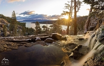 First Snow and First Light Eagle Falls Lake Tahoe this morning 