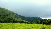 Fog covered mountains in Munnar India 