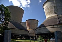 Forced draft cooling towers at the power plant Franken I Germany 