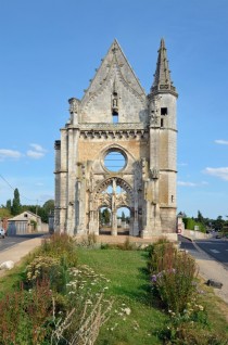 Former facade of church now cemetery gate in Chateaudun France 