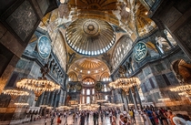 Formerly a Greek Orthodox Christian basilica and Imperial Mosque The Hagia Sophia Museum - Istanbul Turkey 